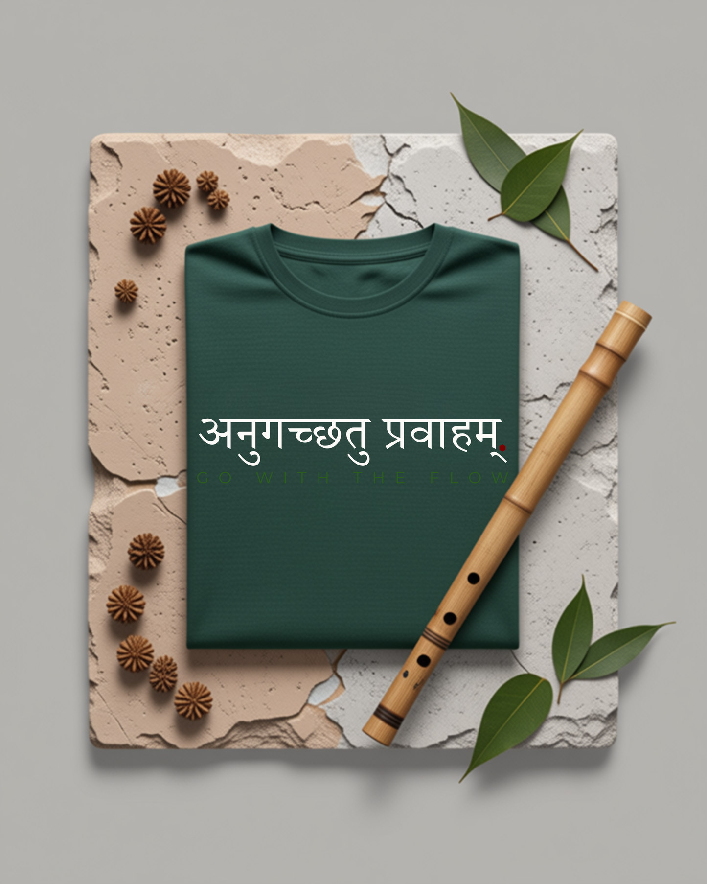 Anugachhatu Pravaham | Go with the flow Sanskrit Quote Cotton Unisex T-Shirt