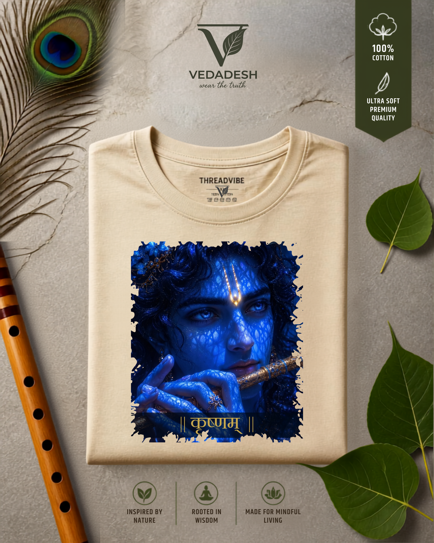krushnam |  Sanskrit Quote Cotton Unisex T-Shirt