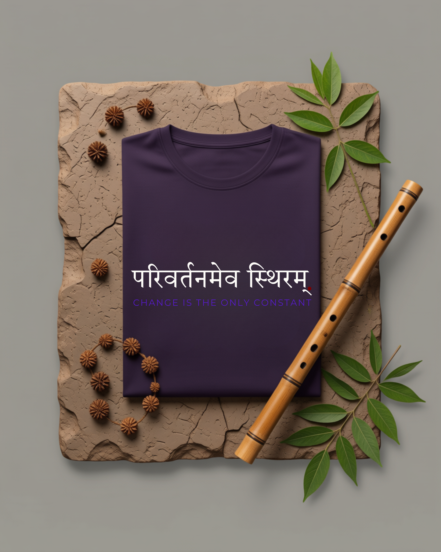 Parivartanamev Sthiram | Change is the only constant Sanskrit Quote Cotton Unisex T-Shirt