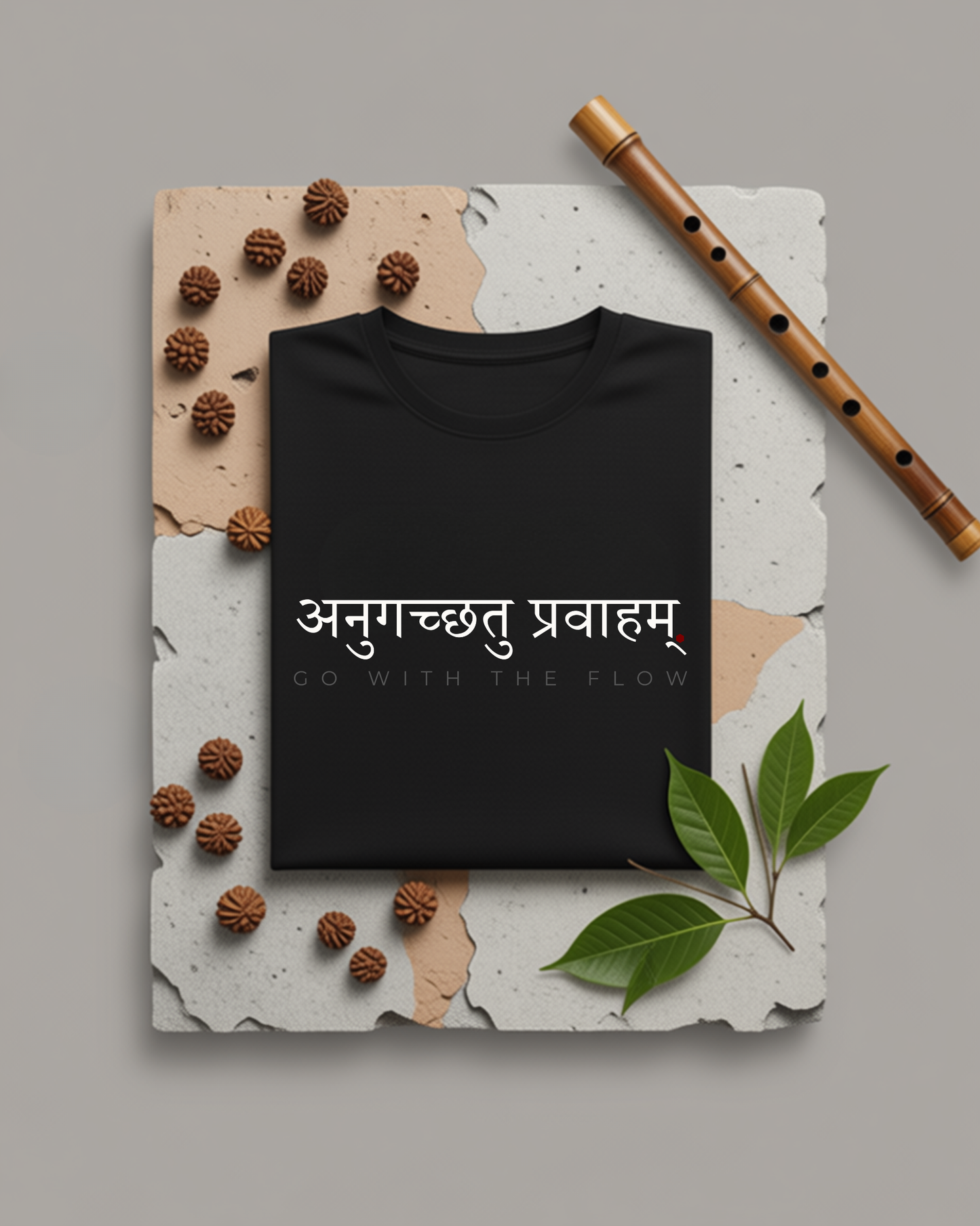 Anugachhatu Pravaham | Go with the flow Sanskrit Quote Cotton Unisex T-Shirt