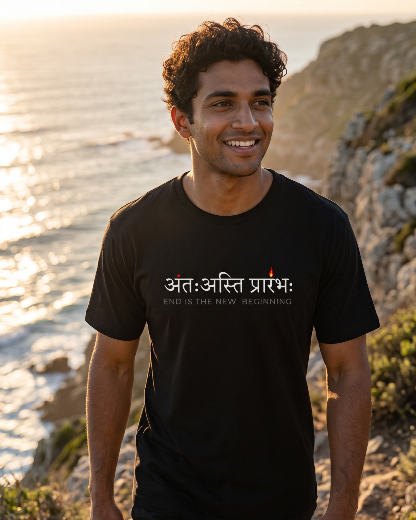 Antah Asti Prarambhah | End is the new beginning Sanskrit Quote Cotton Unisex T-Shirt