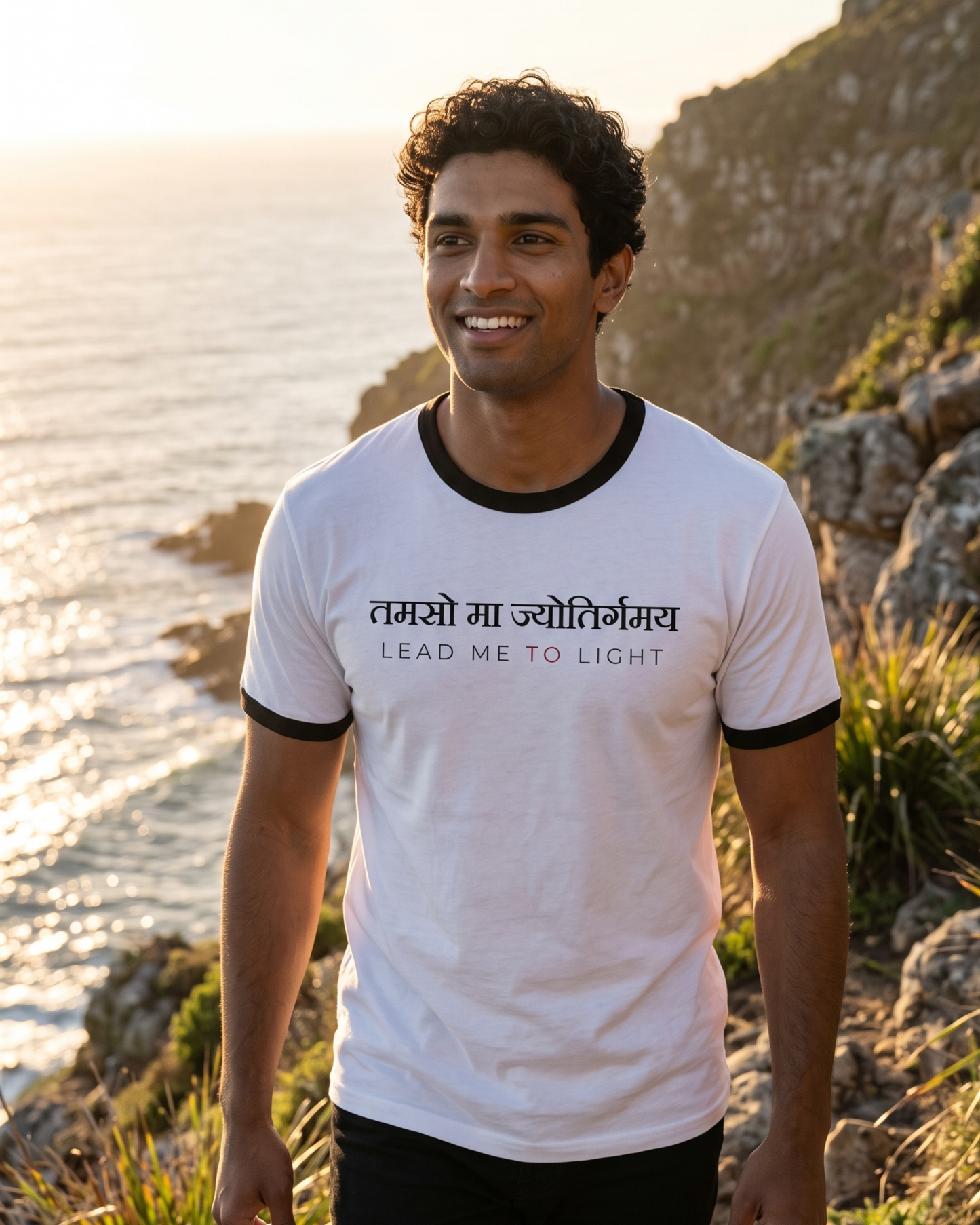 Tamaso Ma Jyotirgamaya | Lead me to light Sanskrit Quote Cotton Unisex T-Shirt