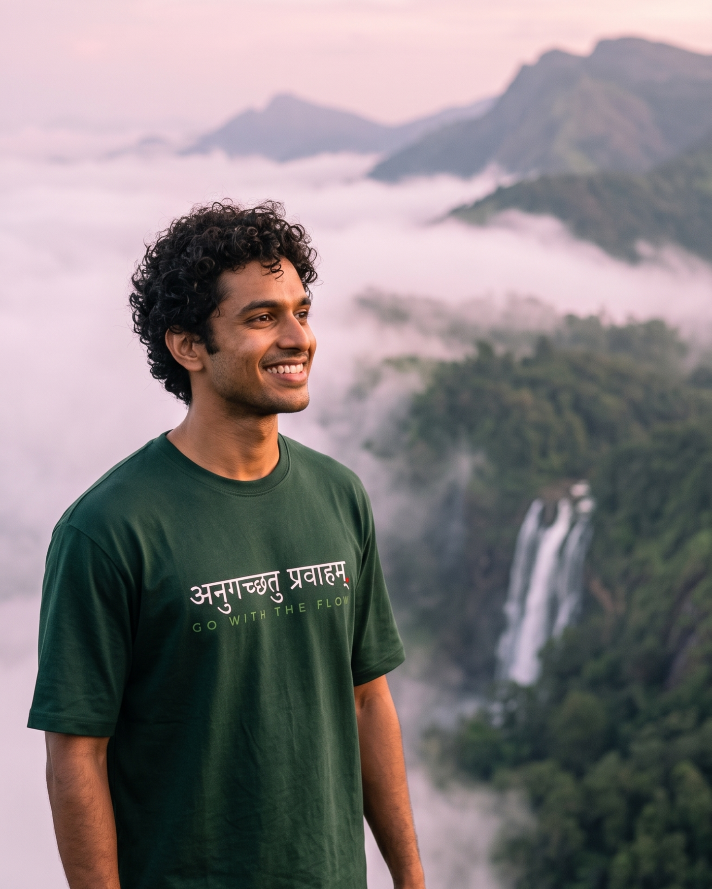 Anugachhatu Pravaham | Go with the flow Sanskrit Quote Cotton Unisex T-Shirt