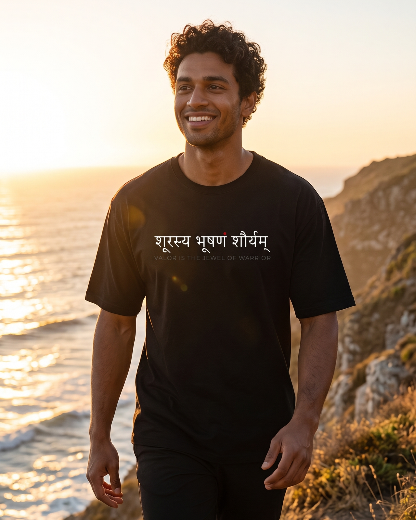 Shurasy Bhushanam Shoryam | Valor is the jewel of warrior Sanskrit Quote Cotton Unisex T-Shirt