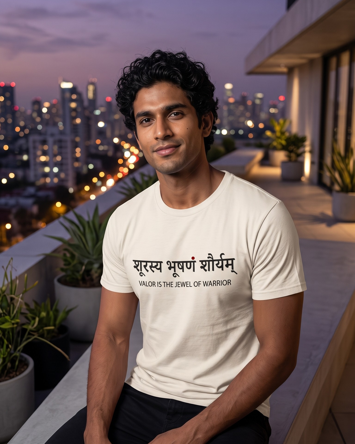 Shurasy Bhushanam Shoryam | Valor is the jewel of warrior Sanskrit Quote Cotton Unisex T-Shirt