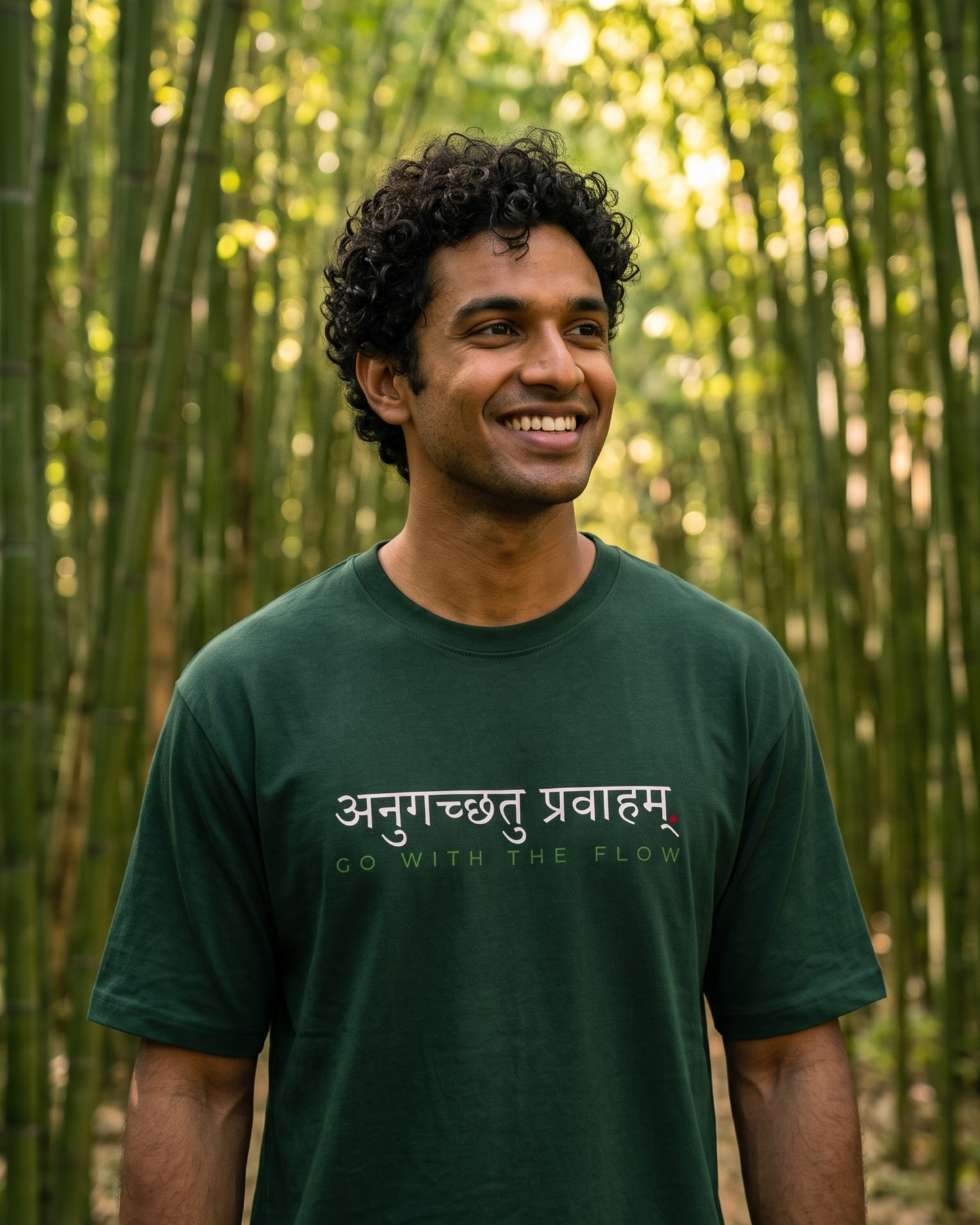 Anugachhatu Pravaham | Go with the flow Sanskrit Quote Cotton Unisex T-Shirt