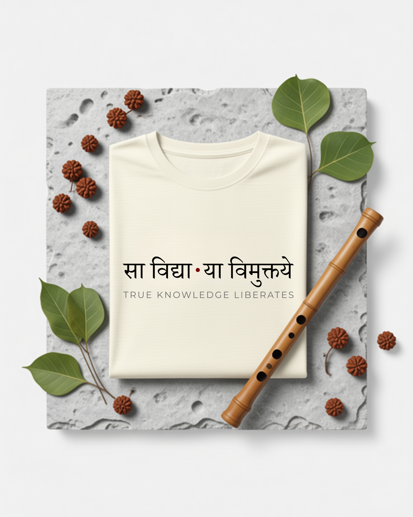 Sa Vidhya Ya Muktaye | True knowledge liberates Sanskrit Quote Cotton Unisex T-Shirt