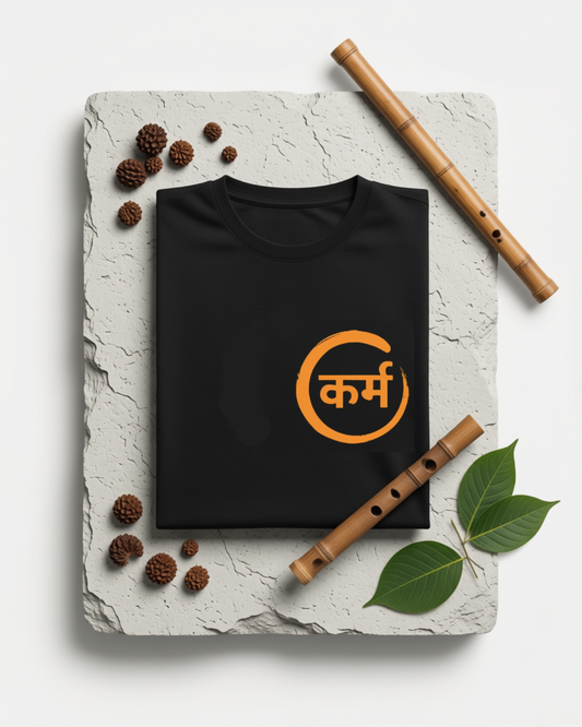 Karmanyevadhikaraste | Karma Sanskrit Quote Cotton Unisex T-Shirt 160 GSM