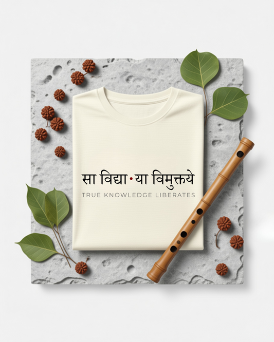 Sa Vidhya Ya Muktaye | True knowledge liberates Sanskrit Quote Cotton Unisex T-Shirt